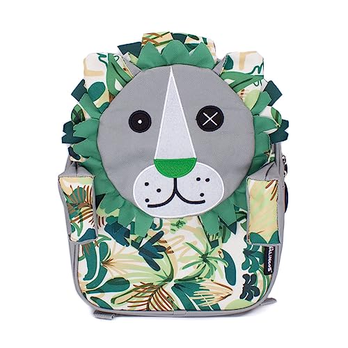 Les Déglingos Jélékros le Lion Petit Sac à Dos Enfant pour Garçon/Fille École Maternelle Crèche Polyester Recyclé, 6 L, 1 Unité
