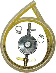 Kit Registro de Gás com Regulador, Mangueira 1 Metro e Abraçadeiras, APIS/DELTA 1Kg/h