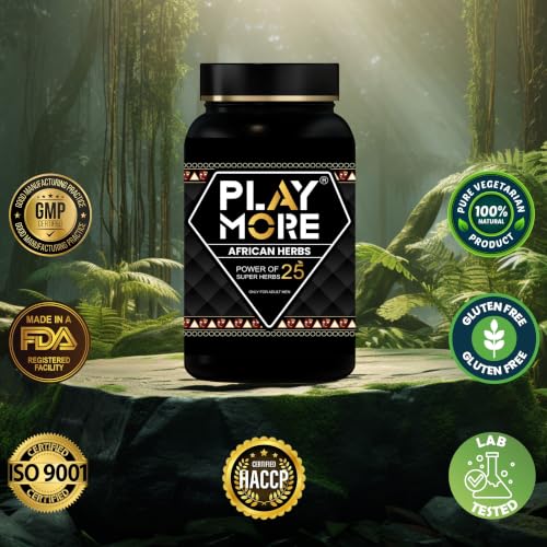Image of PLAY MORE African Herbs Powder for Men | Herbal Powder Blend with 25 Traditional Herbs | Daily Wellness Supplement | Natural Herbal Formula | 150gm