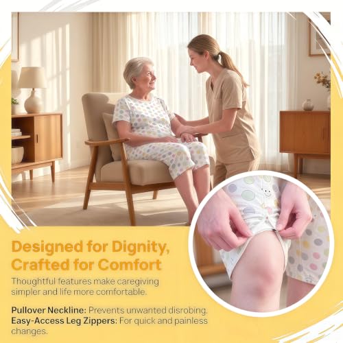 Image of Unisex Anti-Strip Adaptive Jumpsuit with Back-Zipper,One-piece Short-sleeved Trousers,Suitable for Seniors,Dementia Patient,Alzheimer's Patients,Incontinence Care