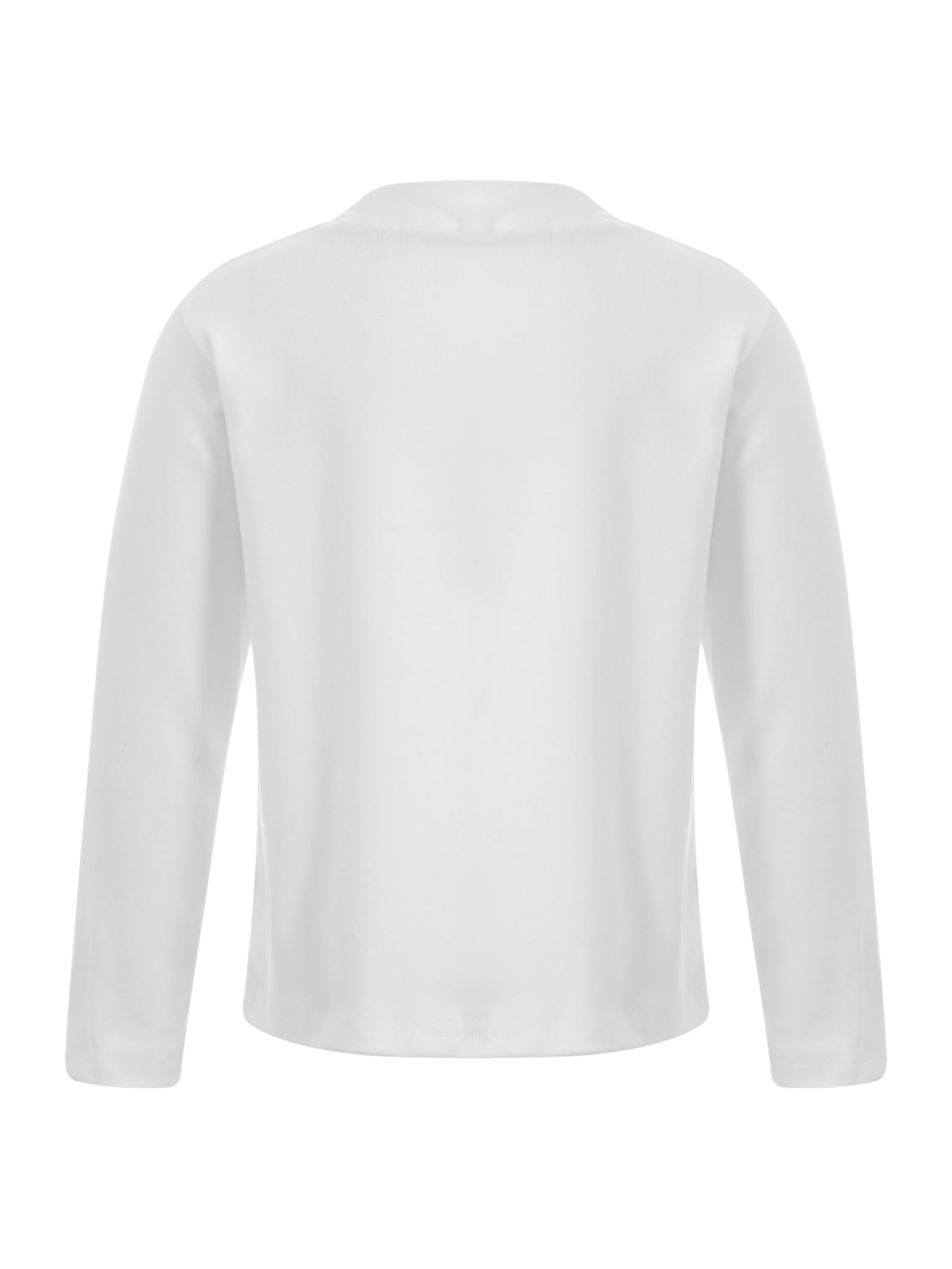 TTAO Kids Boys Girls Turtleneck Thermal Shirts Base Layer Underwear Tops Dance Athletic Fitness T-Shirts White 12-18 Months