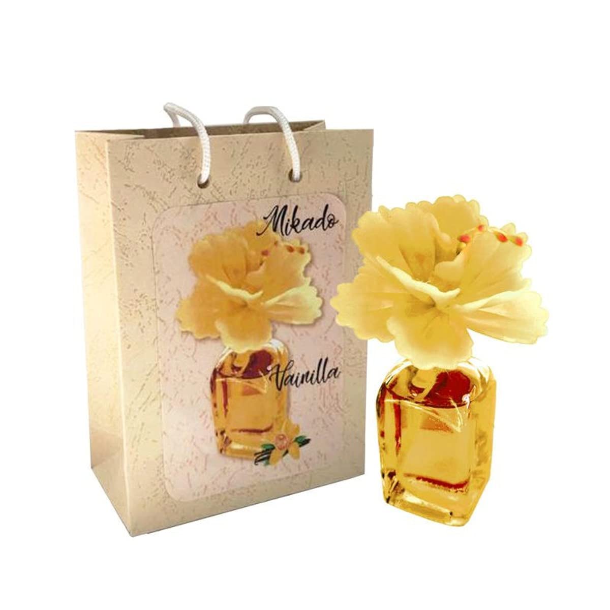 Lote de 8 Ambientadores Mikado Frasca Perfume Vainilla"Flor" en Bolsa Decorativa a Juego. Regalos Originales. Complementos. Detalles para Bodas, Comuniones, Bautizos y Cumpleaños. CC