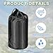 PATIKIL Stuff Sack 4x7/5x10/6x13, 4 Pcs Waterproof Outdoor Storage Sack Portable Drawstring Dust Flap Bag Sleeping Bag for Camping Hiking Backpacking, Black