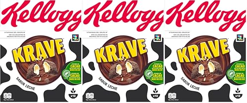 Kellogg's Krave Sabor Leche 375g (Paquete de 3)
