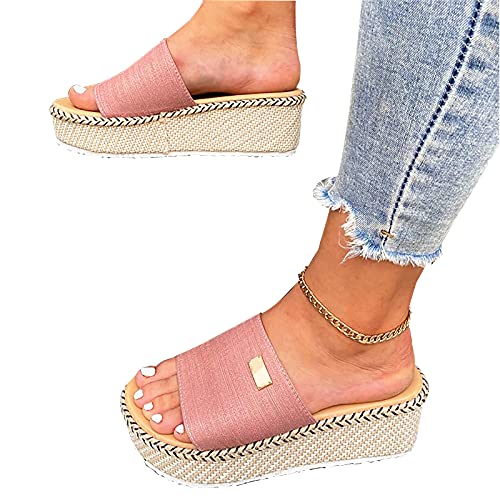 Sandales compensées légères roses taille 41 parfaites pour vos sorties plage - 2