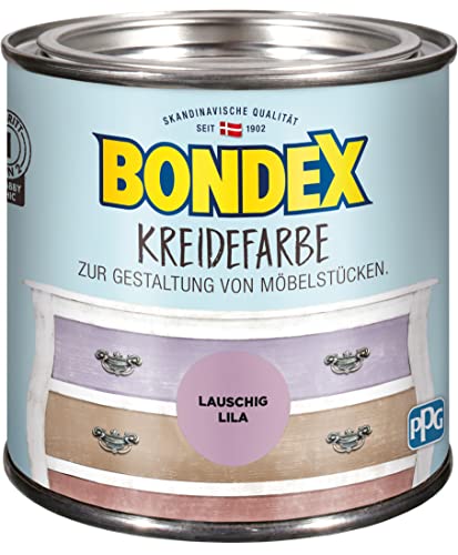 Bondex Kreidefarbe Lauschig Lila 0 5 L | Für Möbel & Accessoires aus Holz | Leichte Verarbeitung | Pflegt und schützt | Shabby-Chic Möbelstücke | Innenfarbe | Kreideholzfarbe