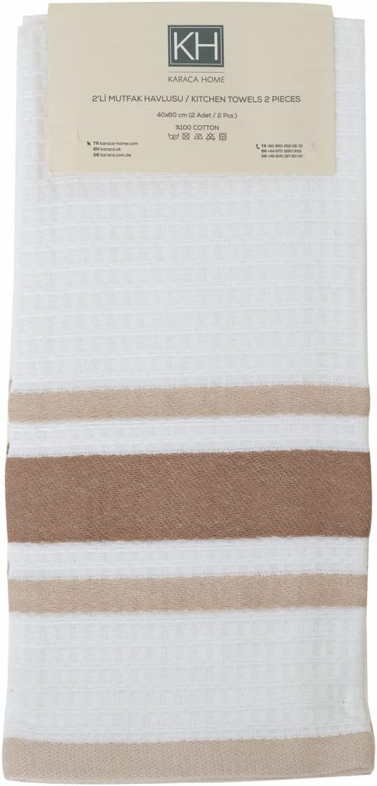 Karaca Home Swiss %100 Pamuk Mutfak Havlusu 2'li 60x40 cm Bej