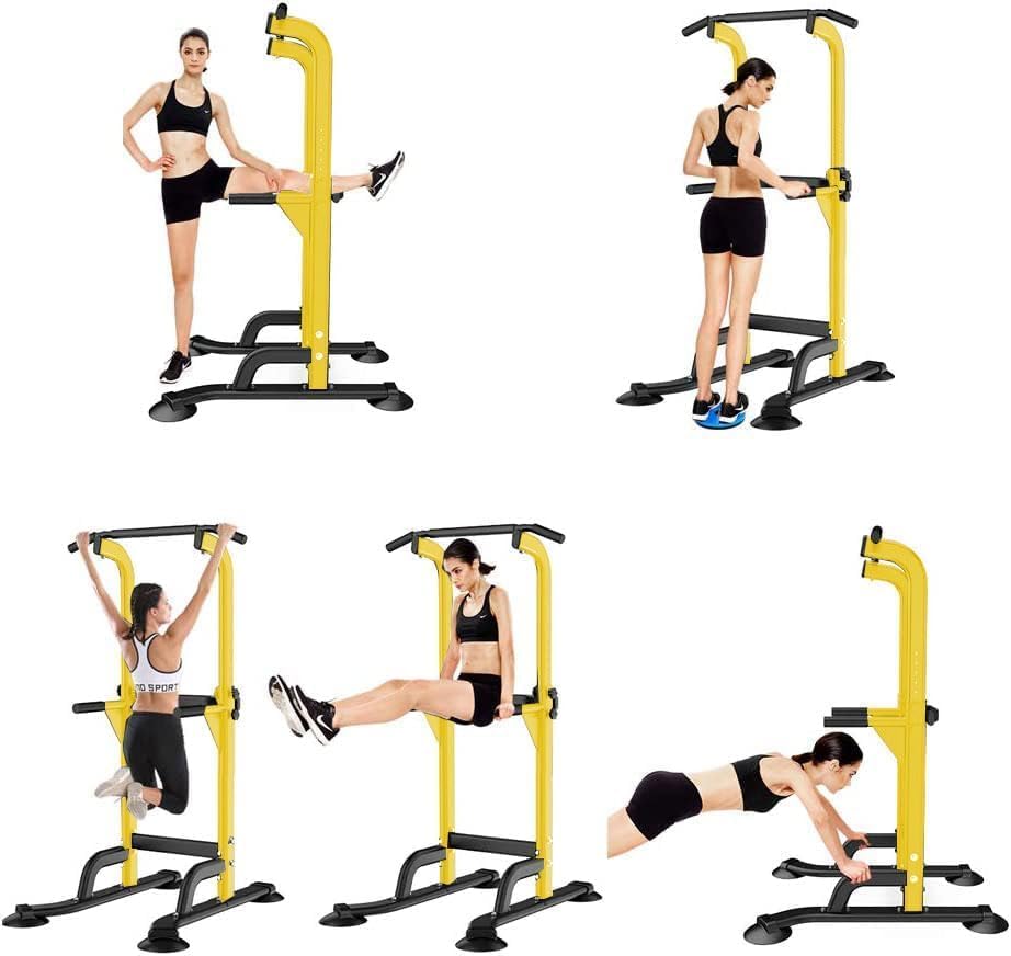 Miniatura 2 de Barra de dominadas y estación de inmersión, soporte de inmersión de altura ajustable, estación de entrenamiento de fitness, máquina de entrenamiento