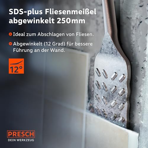SDS-Plus Fliesenmeißel PRESCH, extra lang für Fliesenarbeiten