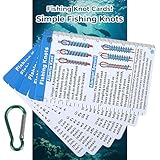 Fisherman's Knot Cards - 25 way Waterproof Pocket Guide & Knot Tying Tool | Fishing Knot Charts, Hook Size Chart for Salt Water Fishing | Gifts for Fisherman, Men, Boy Scouts Incl. Knots Landing Guide