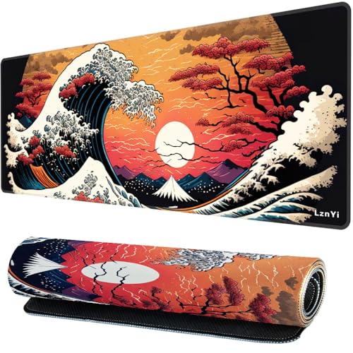 LznYi Tappetino per mouse XL, 800 x 300 mm, rettangolare, per computer, laptop e PC, 80 x 30 cm, ShuiLangEU