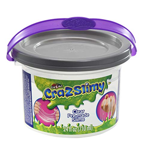 Cra-Z-Art CRA-Z-Slimy Premade Slime Goop Bucket Storage Tub with Handle, Clear, 24 Ounces