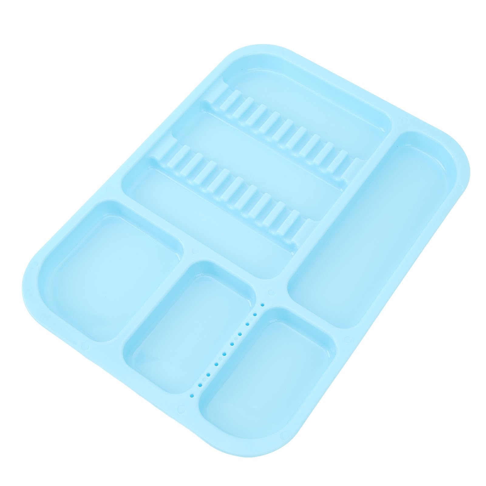 Pongnas Plateau pour Instruments Bucco-dentaires, Support en Plastique, Compartiment séparé Bleu pour les Professionnels de la santé Bucco-dentaire