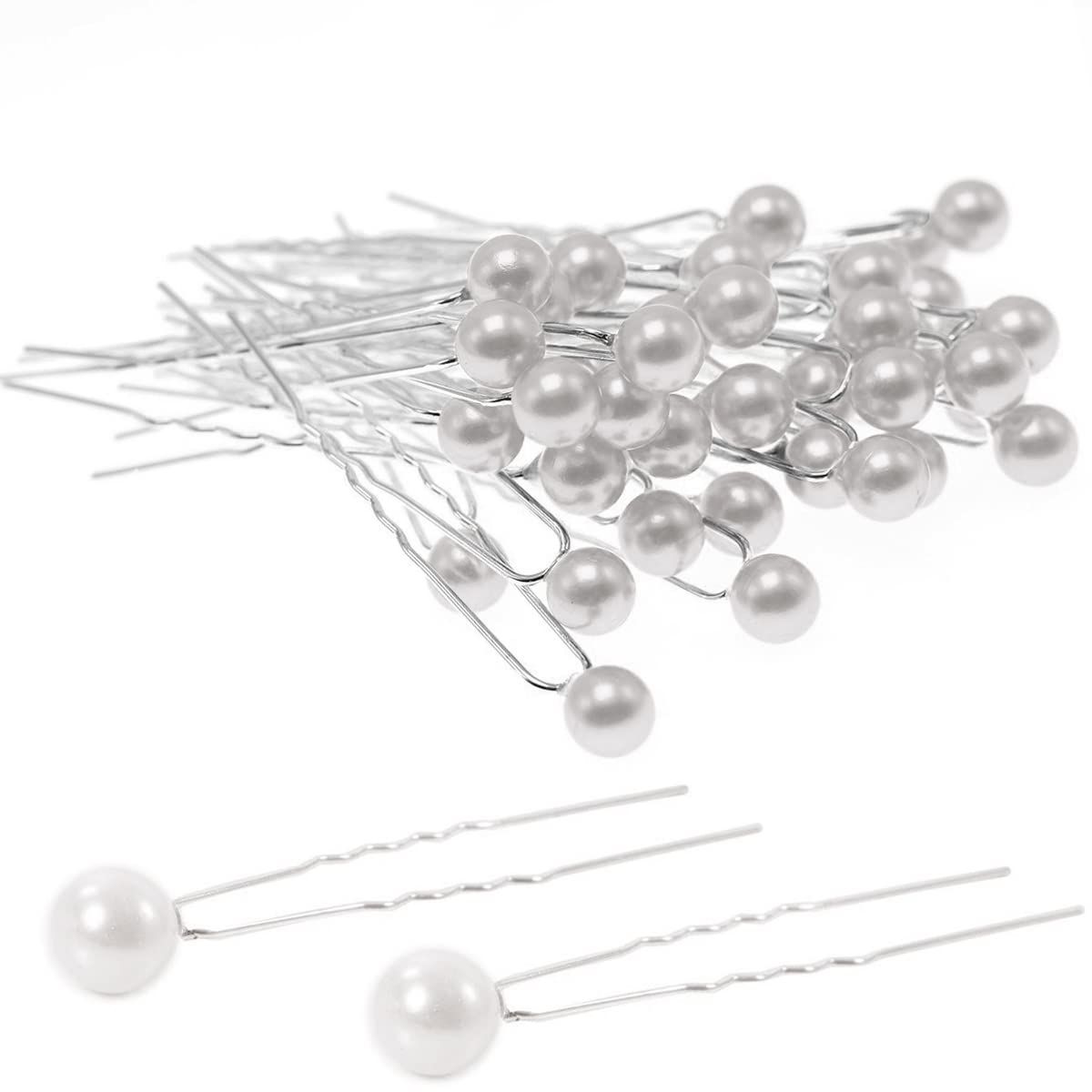KINGMAS 50-Pack Wedding Pearl Hair Pins – Elegant & Secure