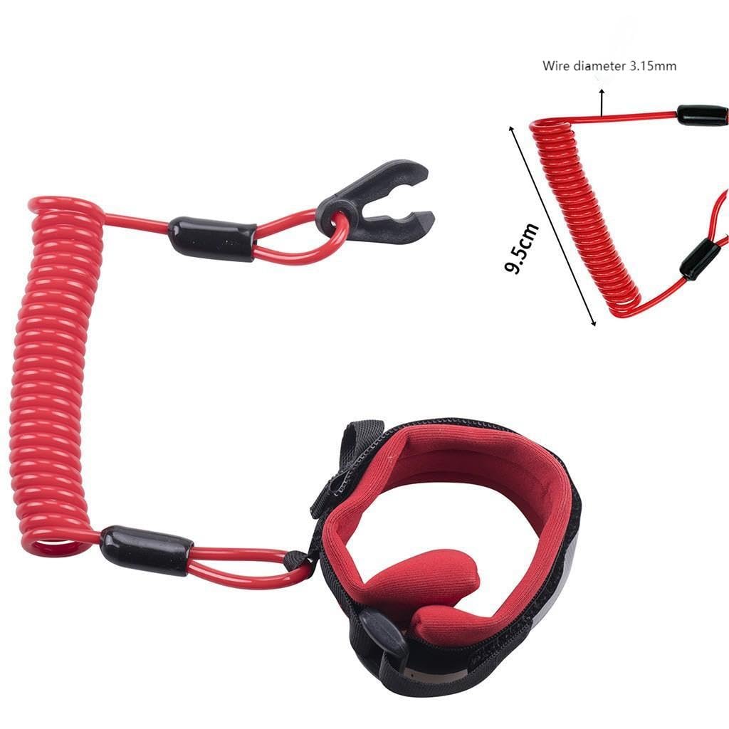 Compass-Yang Universal Boat Kill Switch Keys Lanyard Wrist Strap for Mercury Yamaha Honda, Tohatsu Johnson Evinrude Suzuki EW2-68348-00-00 EW268348000 6K8-82556-00-00