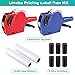 Lineba MX5500 Price Tag Gun, 2 Packs Pricing Guns with 10,000 Label Stickers & 6 Extra Ink Rollers, 8 Digits Label Maker Pricing Label Gun Kit, Red Numerical Tag Gun for Grocery Store, Retail & Office