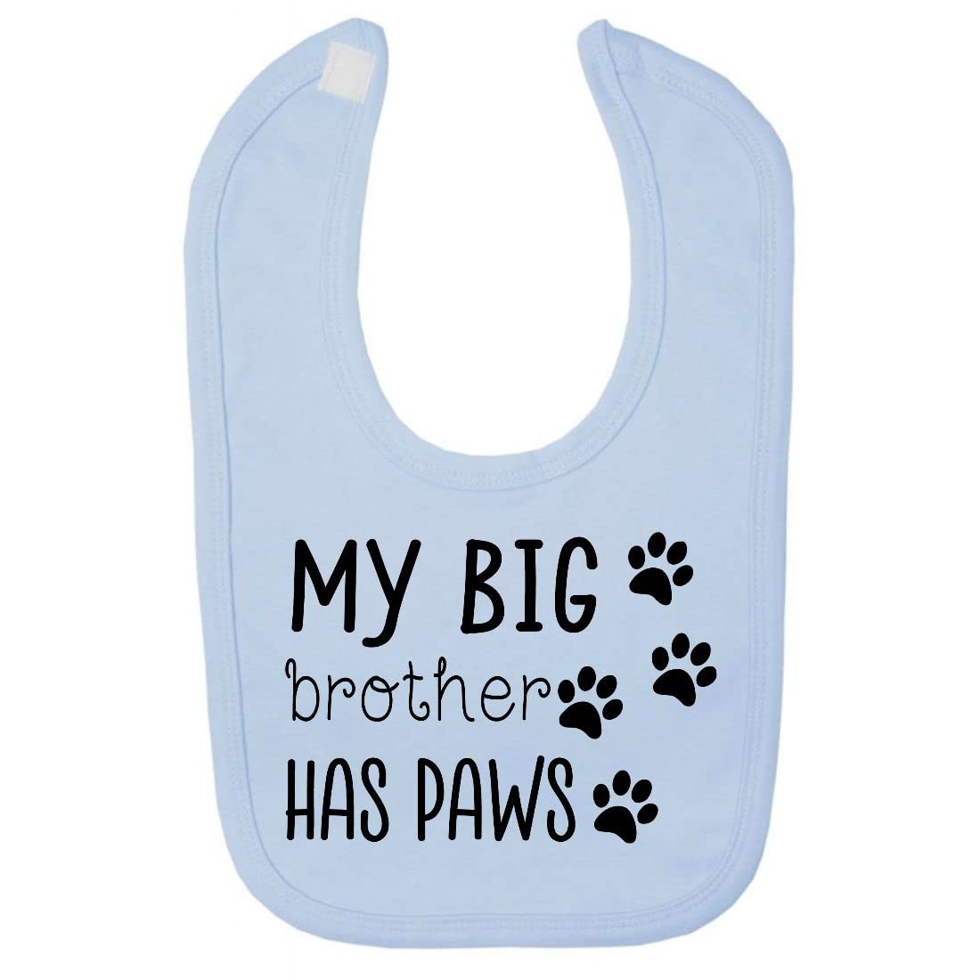 Miammo My big brother has paws (new baby animal sibling announcement) [BBY3] cotton baby bib - Pastel Blue