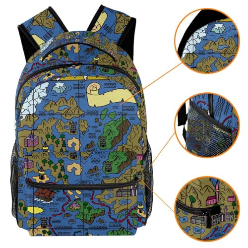 Sac à dos de voyage décontracté pour adolescentes carte pirate - 3