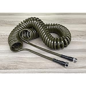 Water Right 300 Series Polyurethane Coil Garden Hose, Drinking Water Safe, 75-Foot x 3/8-Inch, Lead-Free Brass Fittings, Olive