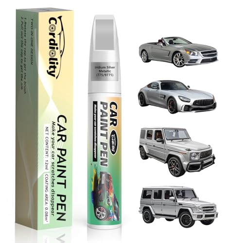 Image of 775 /9775 Iridium Silver Metallic Touch Up Paint for Mercedes Benz, Color Accurate Car Paint Scratch Repair Pen, Quick & Easy Fix Automotive Chips and Nicks