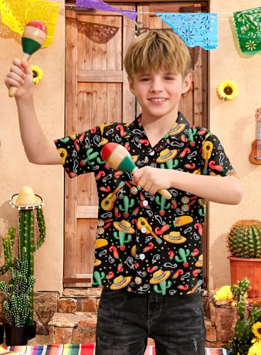 Image of BesserBay Unisex Kids 4th of July Shirt Girls Boys Patriotic Button Down Shirt American Flag Top 4-14 Years