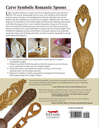 Great Book Of Spoon Carving Patterns: Detailed Patterns And Photos For Decorative Spoons (Fox Chapel Publishing) Over 60 Designs For Romantic Lovespoons, Wedding Spoons, Courting Spoons, And More #TOP1