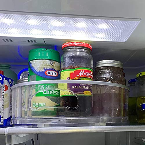 Hedume Set Of 2 Lazy Susan Turntable With Handle, Basics Plastic Kitchen Turntable, Multifunctional Spice Racks Organizer, 360 Degree Rotating Food Storage Container For Refrigerator Or Countertop #TOP5