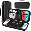 HEYSTOP Carry Case Compatible with Nintendo Switch & Nintendo Switch OLED Model 2021, Portable Travel Carry Case for Accessories and Console, Black