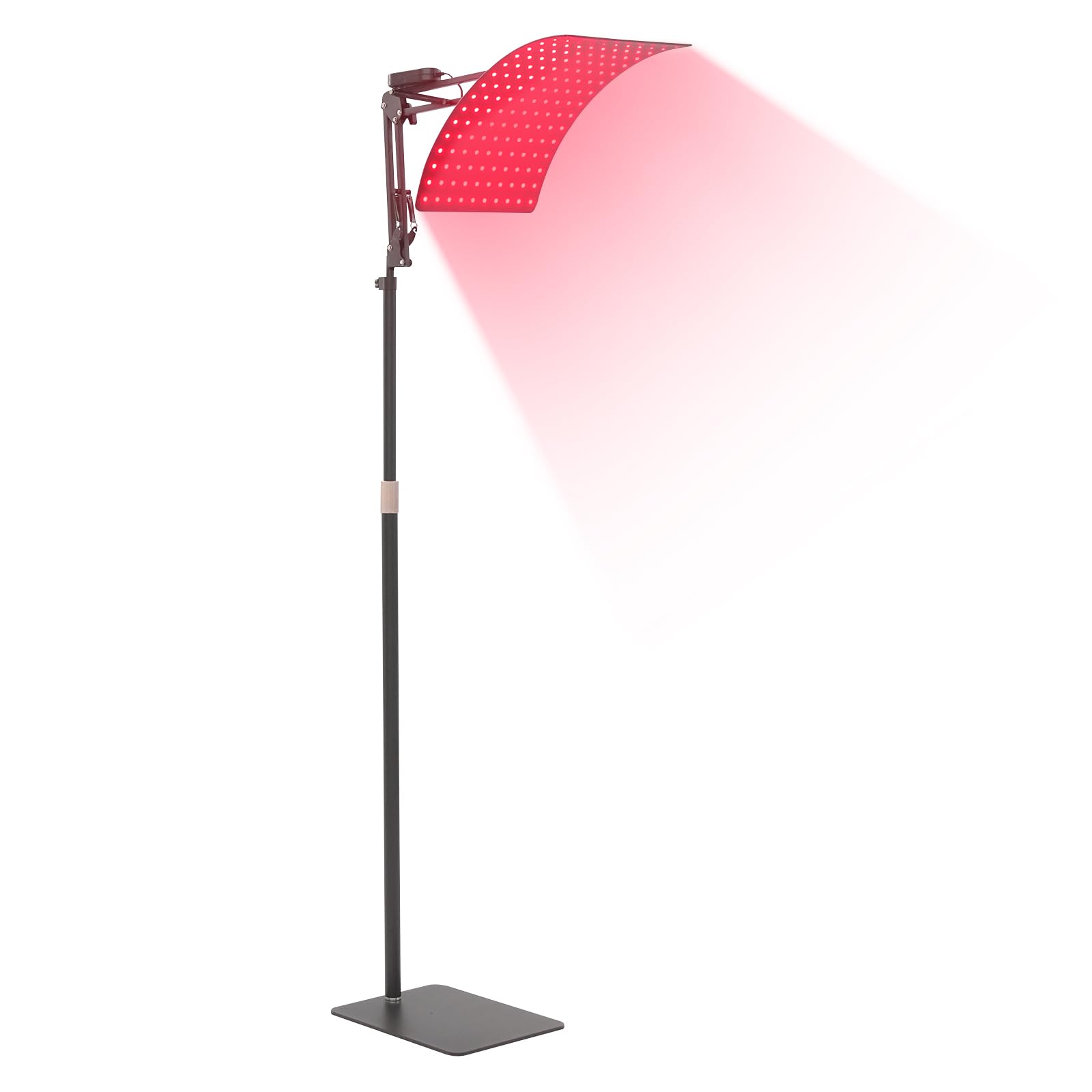 Rotlichtlampe 660nm/850nm mit Ständer und Timer, LED-Infrarotlampe 80W dimmbar, Höhenverstellbar 180cm, Pulsmodus, großes Bestrahlungsfeld für Schmerzlinderung & Hautpflege