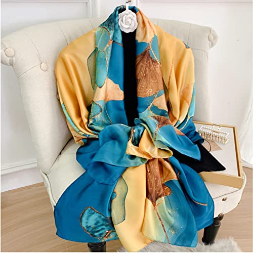 Image of Aufeel Fashion Scarves 100% Silk Felling Scarf Long Lightweight Sunscreen Shawls Wrap for Women Hair Scarves