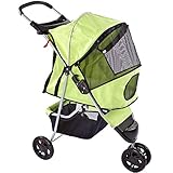 Wangou Discount Ramps Green Pampered Pet Jogging Stroller for Small Dogs and Cats