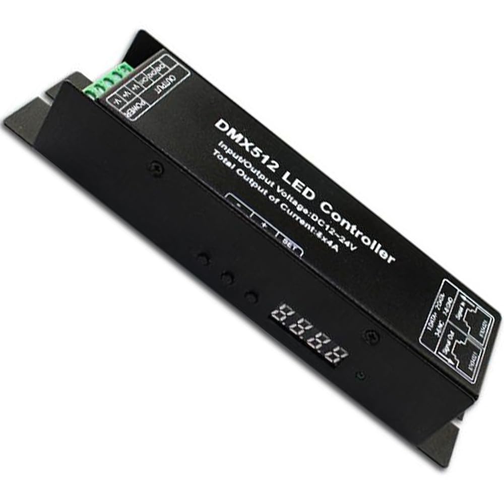 4 Channel 16A RGBW DMX512 Decoder Controller DMX Dimmer stage lighting controllers, for RGB/RGBW 5050 3528 LED Light strip