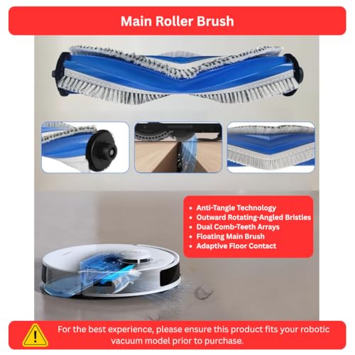 Image of Reverbo Main Roller Brush Compatible with Ecovacs Deebot N20 Pro - Replacement Part for Robotic Vacuum Cleaner | Durable & Efficient Cleaning Accessory | Includes 1 Main Brush