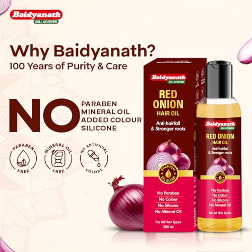 Image of Baidyanath Red Onion Hair Oil 200ml | Anti Hair Fall & Hair Growth Oil