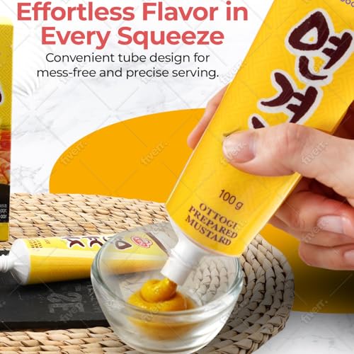 Image of DANSOONY Hot Spicy Korean Yellow Mustard Sauce, Premium Tube Paste, 7.06oz(2pack)