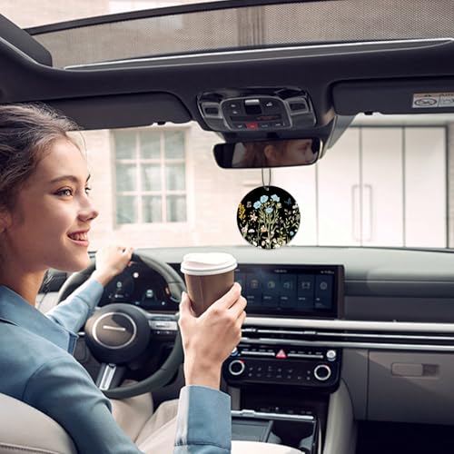 Image of Car Air Freshener - 5Pcs Boho Cute Flowers Car Interior Accessories Hanging Scents Automotive Room Decor for Women Teen Girls