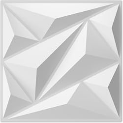 Paneles Molduras Pared Art3dwallpanels Panel de pared 3D de PVC para decoración de paredes interiores en blanco, paneles de pared con textura 3D, paquete de 33 azulejos