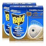 Raid x2 Night & Day Trio Insekten Nachfüller für Stecker, gegen Mücken, Fliegen & Ameisen