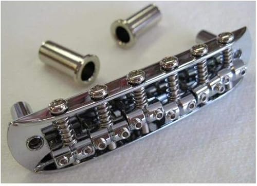 Fender Puente de sillín ajustable con dedales para guitarra Mustang Japan Jaguar y Jazzmaster, cromo