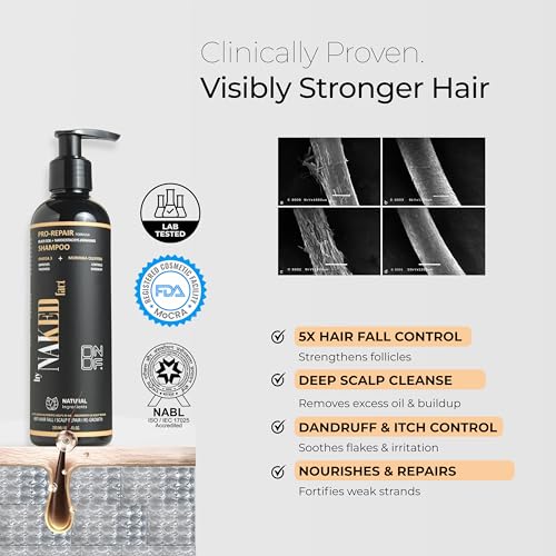 Image of By Naked Fact Black Soil Anti Dandruff Shampoo for Men & Women | Natural Pro Repair | Anti Hair Fall With Omega 3 Flax seeds Jatamansi Extract, Moringa Leaf Extract | Sulphate Paraben Free | 250ml