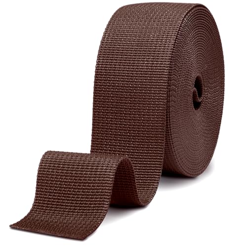 Image of CooBigo 12 Yards Webbing 1 inch & 1.5 inch & 2 inch Polypropylene Webbing Strap 1 Inch 1.5 Inch 2 Inch Wide Webbing Strapping for Bags /Lawn Chair /Pool Solar Cover DIY Crafting