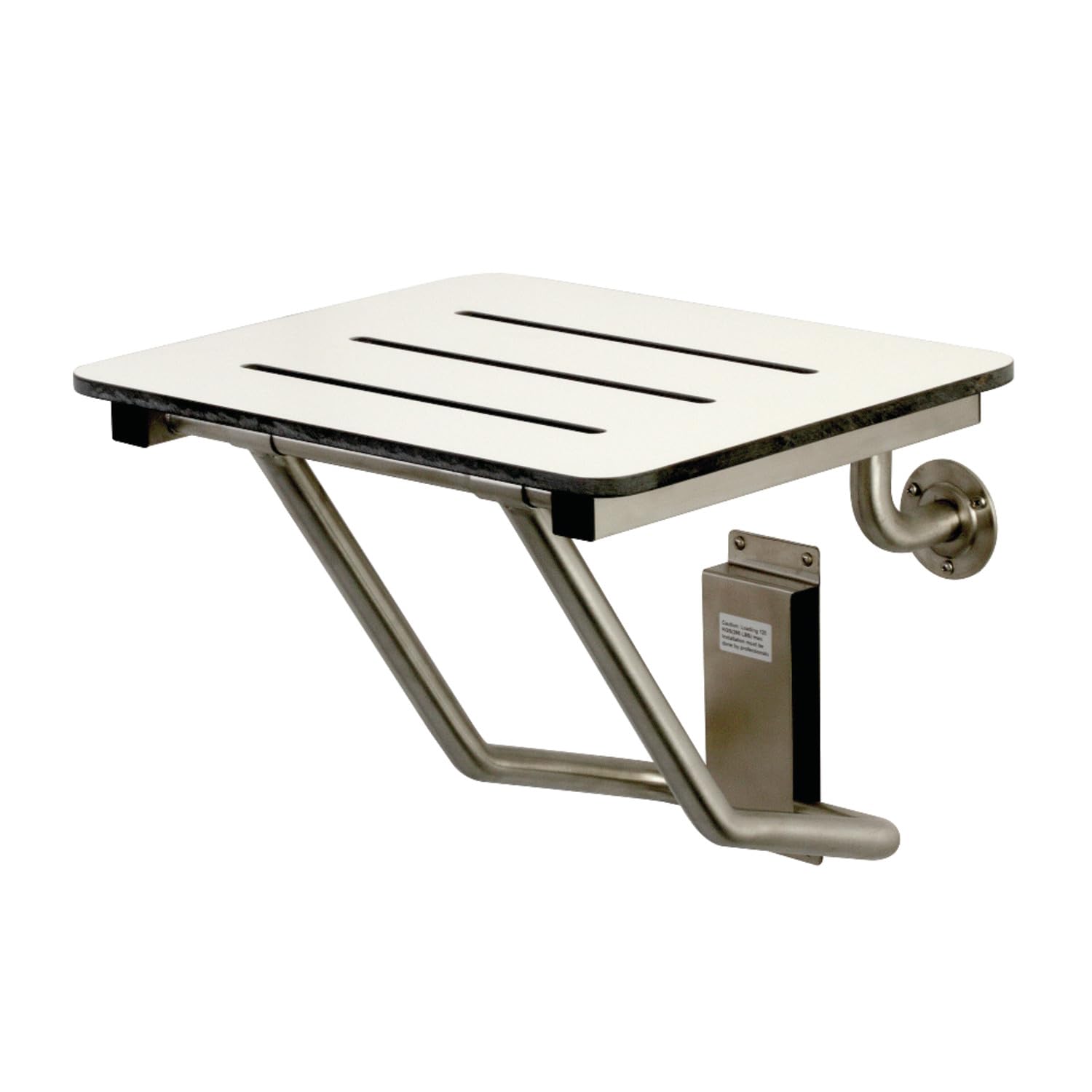 Kingston Brass KBSS1816 Adascape - Asiento de ducha plegable para montaje en pared, acero inoxidable cepillado
