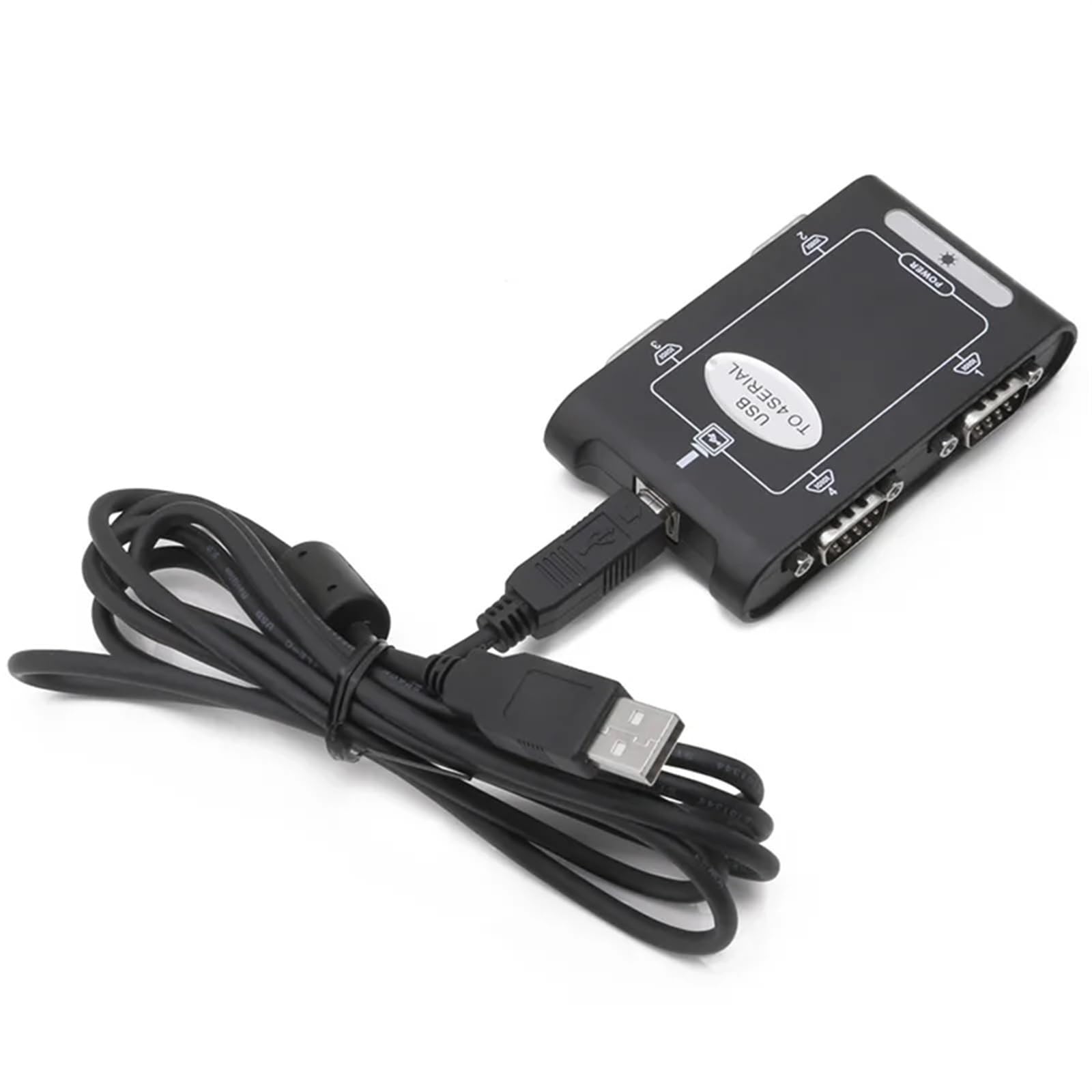 Hub adattatore connettori controller COM DB9 seriale USB 2.0 a 9 pin RS232 da USB 2.0 a 4 porte