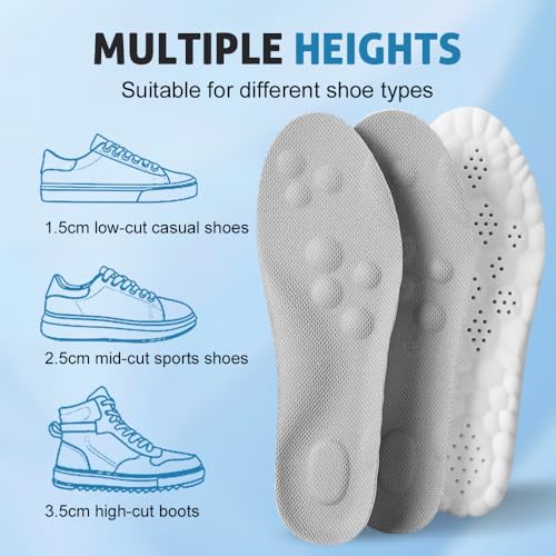 Steppers Insoles for Men Women, Massage Insole, Cloud Insole, Men's Comfortble Steppers Shoe Insoles Inserts, Memory Foam with Arch Surpport Insoles for Arch Pain (Orange, Men 11.5-12.5/Women 13-14)4