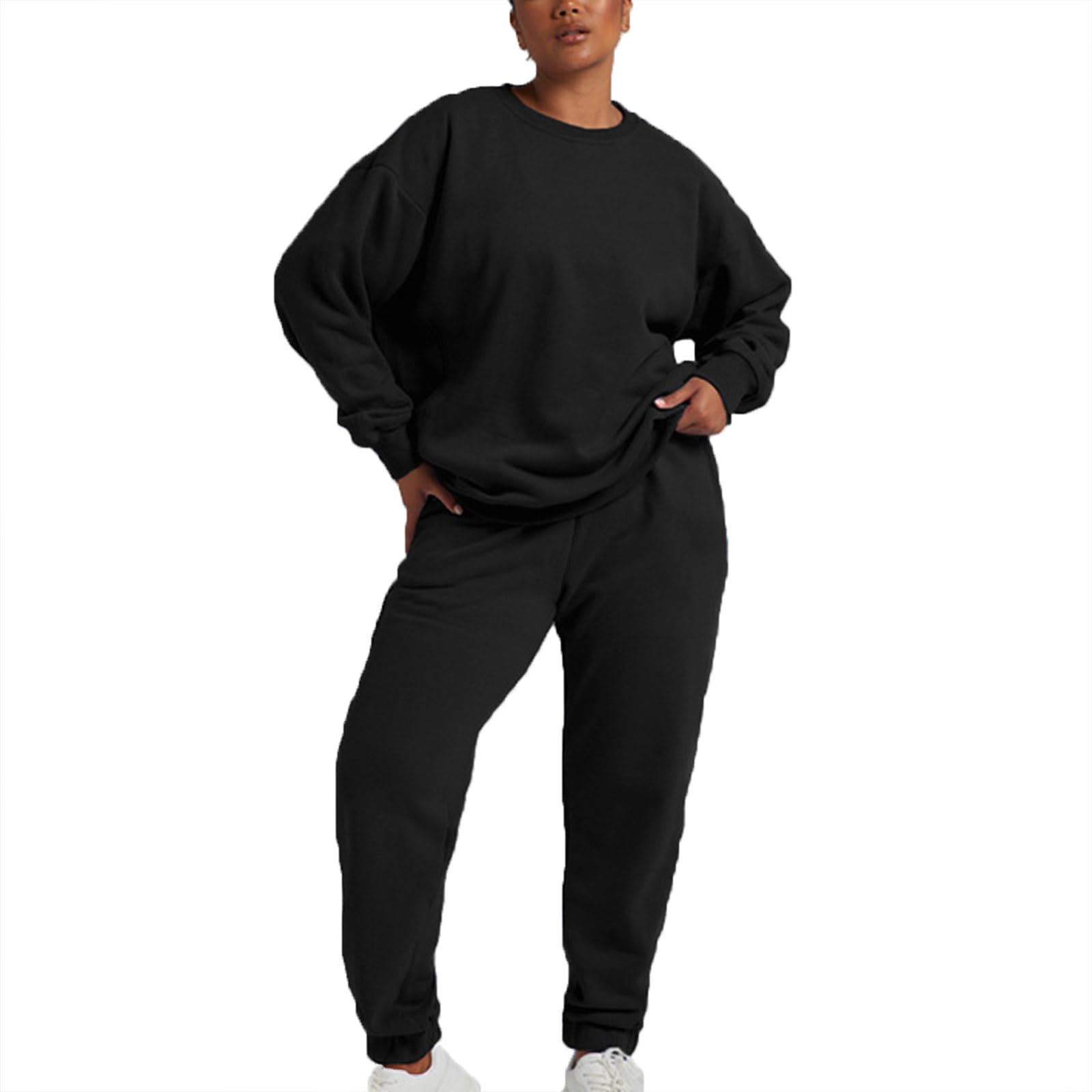 Suncolour Completo da Donna in Due Pezzi Felpa Pullover e Pantaloni da Jogging Tuta Calda Set di Tute Casual