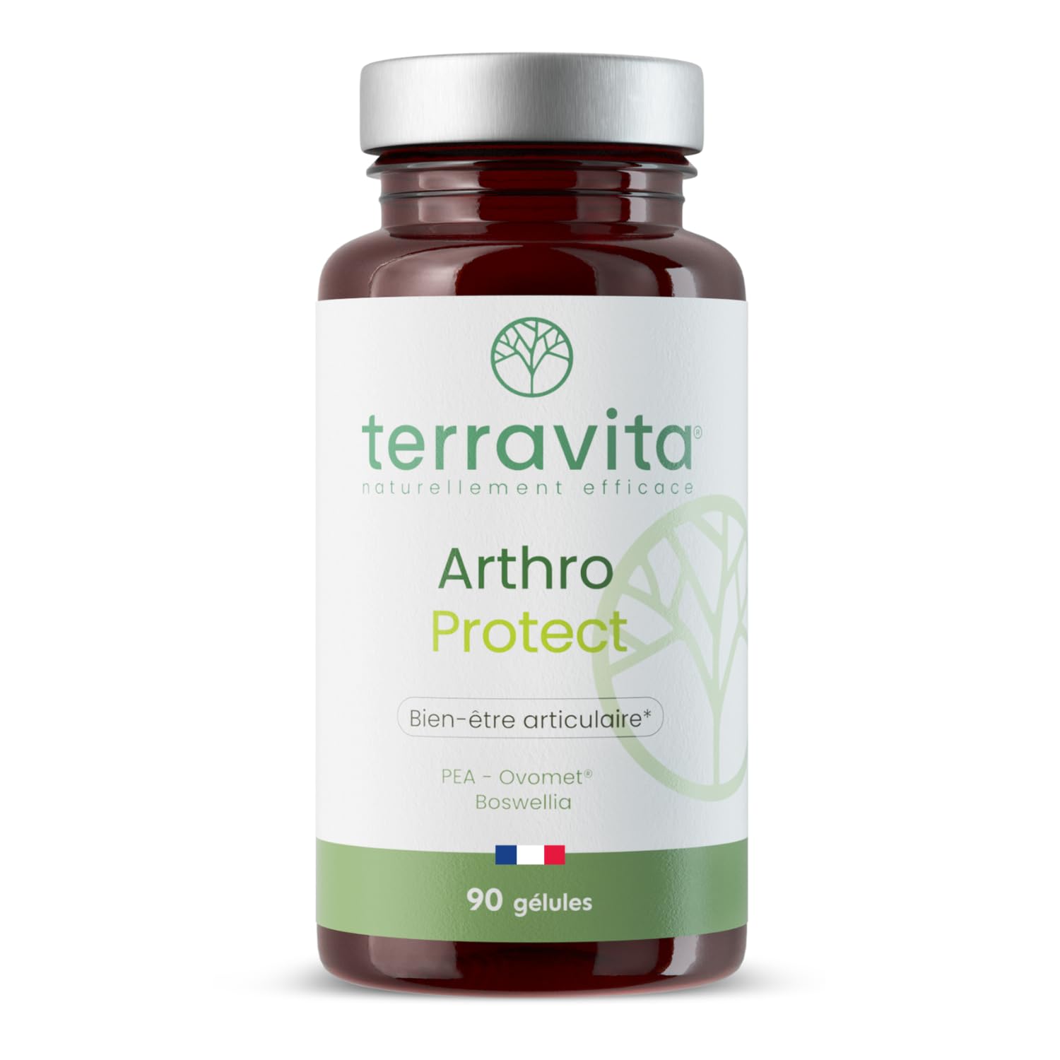 Arthro Protect | Formule Articulation avec PEA + Ovomet (Glucosamine, Chondroïtine, Collagène, MSM) + Boswellia | Soulage et Protège les Articulations | 90 Gélules Vegan | Made in France | Terravita