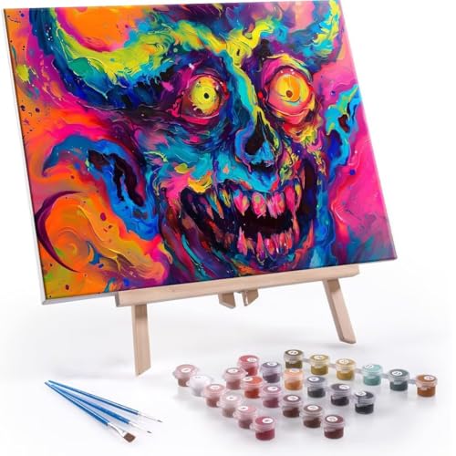 数字油絵 数字塗り絵 デジタル油絵 悪魔 数字キットでペイントブラシとアクリル絵の具が入, 大人の子供のためのギフト Paint by Numbers 手塗り DIY 数字によるアクリル 水彩絵画インテリア リビング装飾 35x50cm (フレームレス)