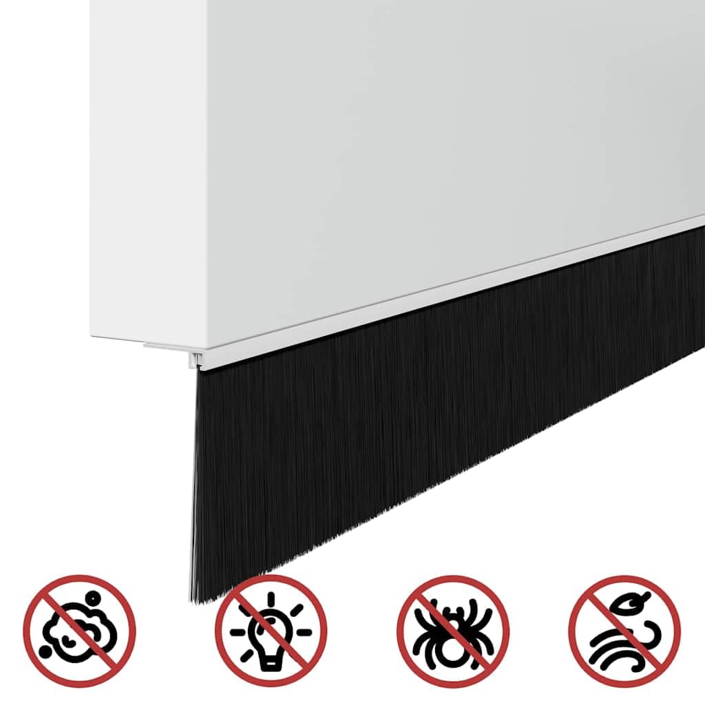 Nakładane uszczelki szczotkowe do drzwi, zestaw 6 sztuk, białe, 100 cm, ze stopu aluminium z nylonowym włosiem, wysokość szczotki 7 cm, do drzwi pokojowych i wewnętrznych drzwi, redukuje