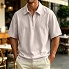 Camisa de golf de manga corta para hombre, resistente al viento y al agua, chaqueta tipo jaula, cremallera de cuarto, cuello, polo activo 6
