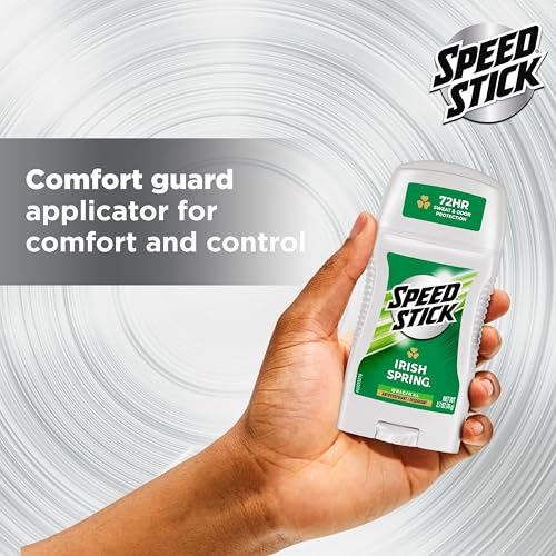 Image of Speed Stick Antiperspirant Deodorant for Men, 72 HR Sweat & Odor Protection, Irish Spring Scent, 2.7 oz Stick (4 Pack)